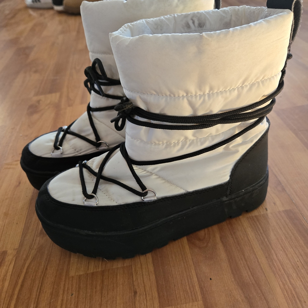Moon Boot Black and White Winter Boots